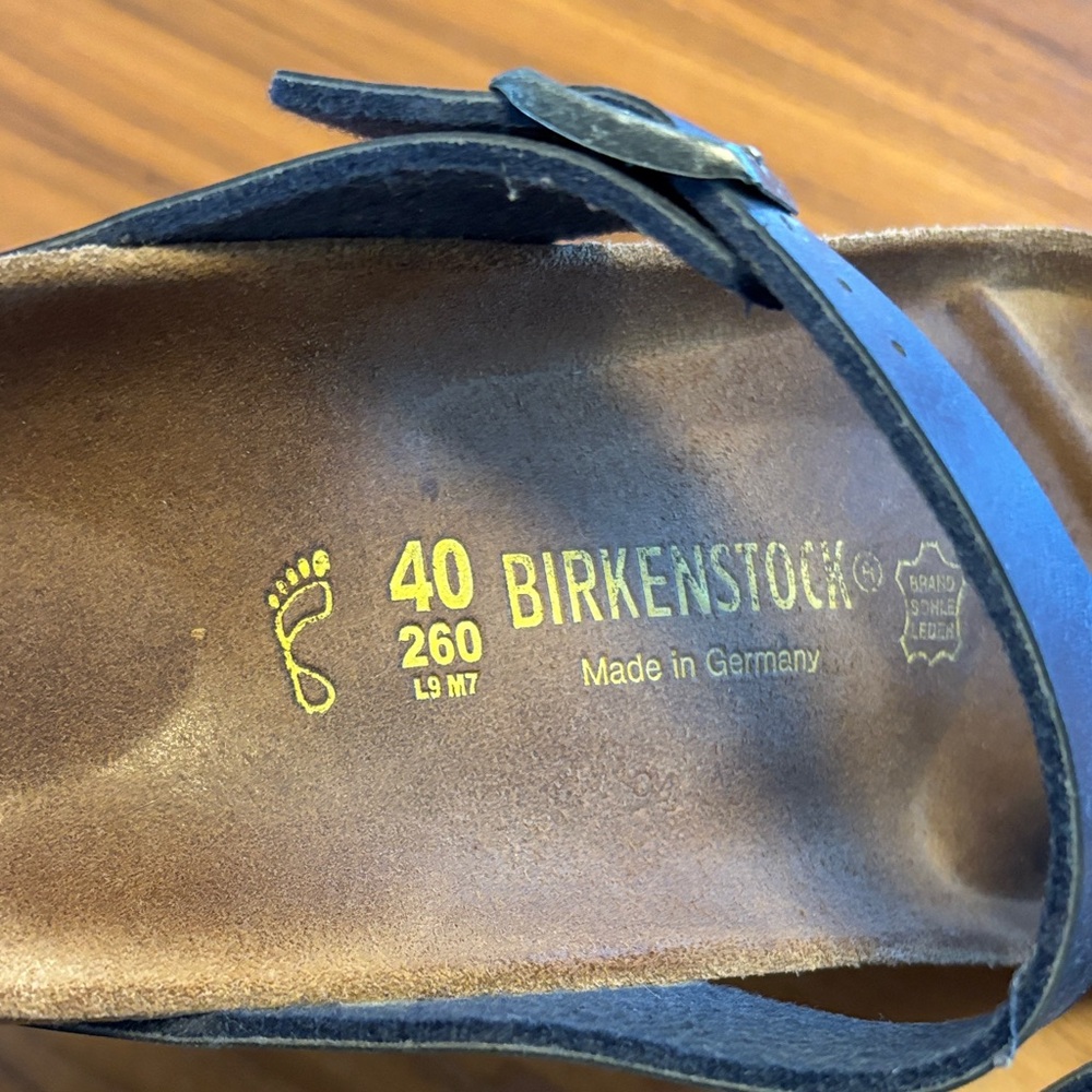 Birkenstock Gizeh Navy Leather Sandals EU size 40 - Picture 2 of 5